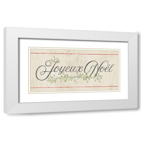 Flour Sack - Joyeux Noel White Modern Wood Framed Art Print with Double Matting by Marrott, Stephanie