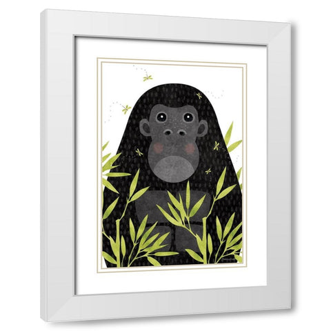 Gorilla White Modern Wood Framed Art Print with Double Matting by Marrott, Stephanie
