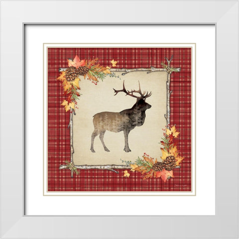 Forest Elk White Modern Wood Framed Art Print with Double Matting by Marrott, Stephanie