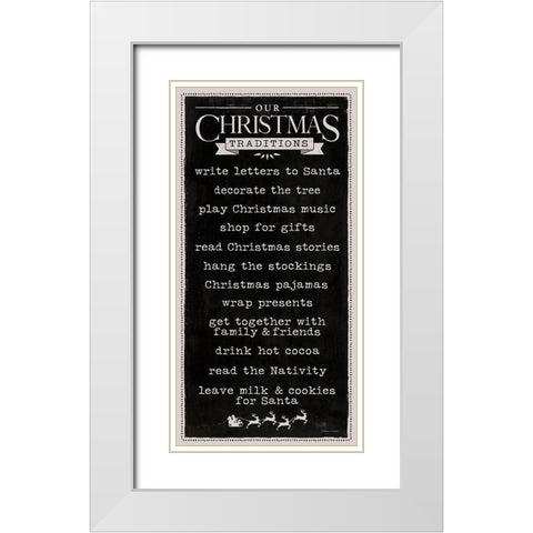Christmas Traditions White Modern Wood Framed Art Print with Double Matting by Marrott, Stephanie