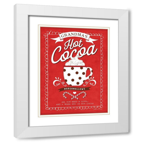 Hot Cocoa White Modern Wood Framed Art Print with Double Matting by Marrott, Stephanie