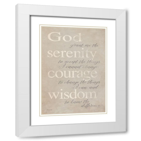 Serenity Prayer White Modern Wood Framed Art Print with Double Matting by Marrott, Stephanie