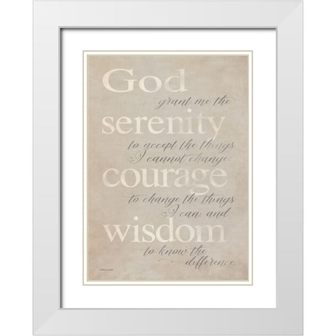 Serenity Prayer White Modern Wood Framed Art Print with Double Matting by Marrott, Stephanie