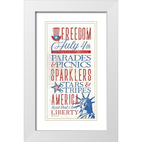 Patriotic Rules White Modern Wood Framed Art Print with Double Matting by Marrott, Stephanie