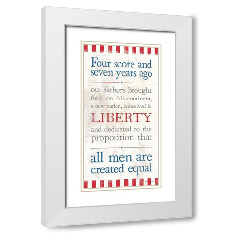 Gettysburg Address White Modern Wood Framed Art Print with Double Matting by Marrott, Stephanie