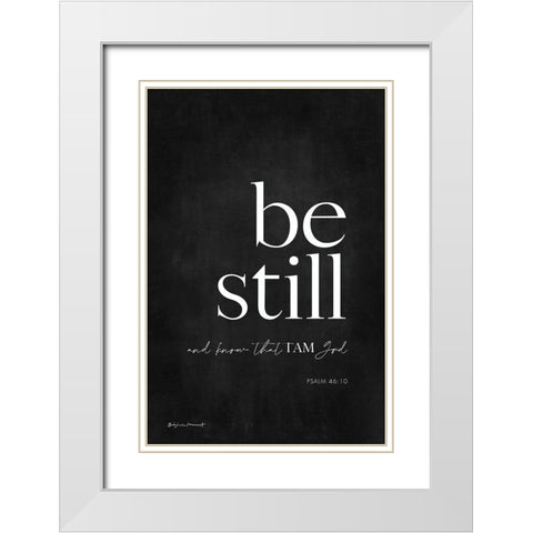 Be Still White Modern Wood Framed Art Print with Double Matting by Marrott, Stephanie