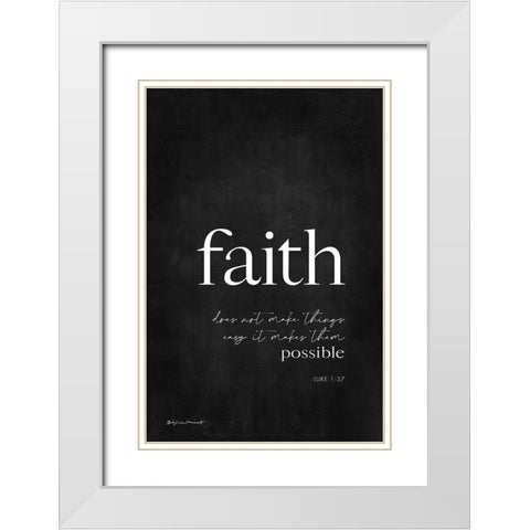 Faith White Modern Wood Framed Art Print with Double Matting by Marrott, Stephanie