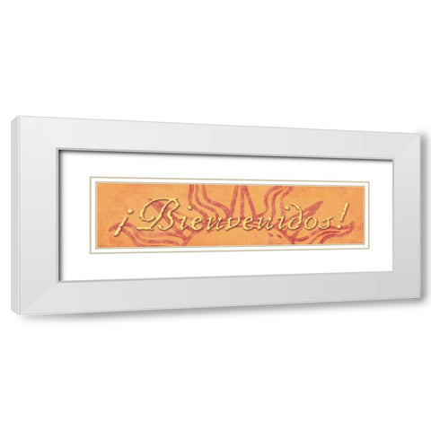 Bienvenidos White Modern Wood Framed Art Print with Double Matting by Marrott, Stephanie