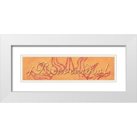 Bienvenidos White Modern Wood Framed Art Print with Double Matting by Marrott, Stephanie