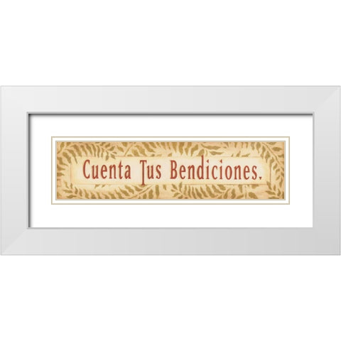 Cuenta Tus Bendiciones White Modern Wood Framed Art Print with Double Matting by Marrott, Stephanie