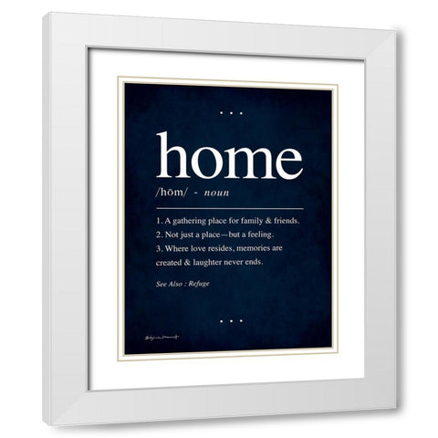 Home In Blue White Modern Wood Framed Art Print with Double Matting by Marrott, Stephanie