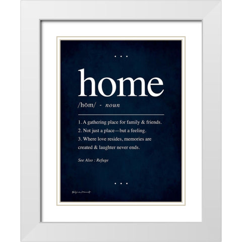 Home In Blue White Modern Wood Framed Art Print with Double Matting by Marrott, Stephanie