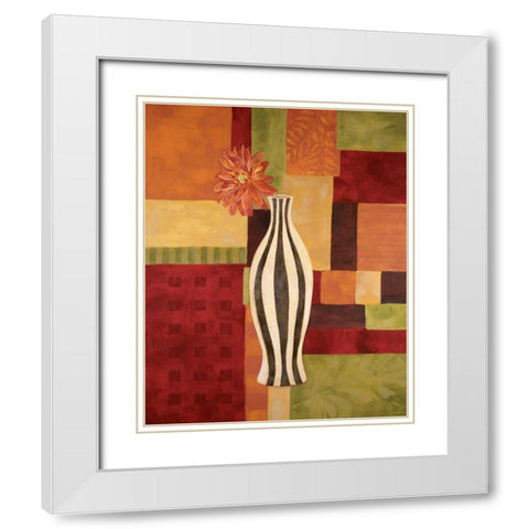 Abstract Floral II White Modern Wood Framed Art Print with Double Matting by Marrott, Stephanie