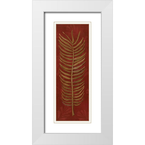 Fern Leaf White Modern Wood Framed Art Print with Double Matting by Marrott, Stephanie