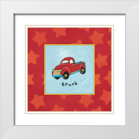 Truck White Modern Wood Framed Art Print with Double Matting by Marrott, Stephanie