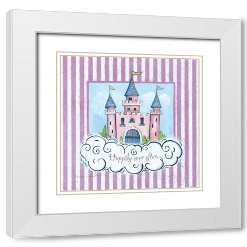 Happily White Modern Wood Framed Art Print with Double Matting by Marrott, Stephanie