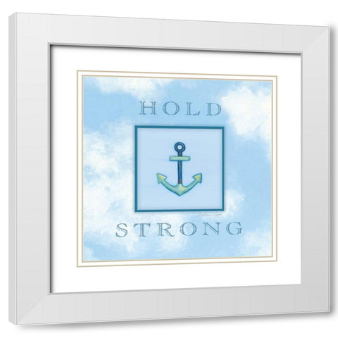 Hold Strong White Modern Wood Framed Art Print with Double Matting by Marrott, Stephanie