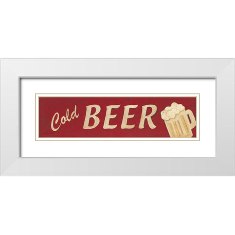 Cold Beer White Modern Wood Framed Art Print with Double Matting by Marrott, Stephanie