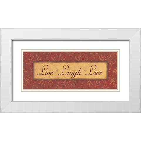 Live Laugh Love White Modern Wood Framed Art Print with Double Matting by Marrott, Stephanie