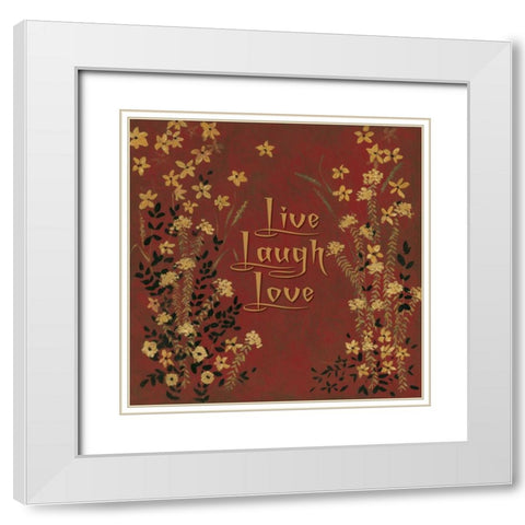 Live-Laugh-Love White Modern Wood Framed Art Print with Double Matting by Marrott, Stephanie