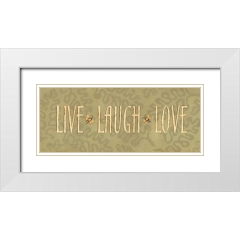 Live Laugh Love White Modern Wood Framed Art Print with Double Matting by Marrott, Stephanie