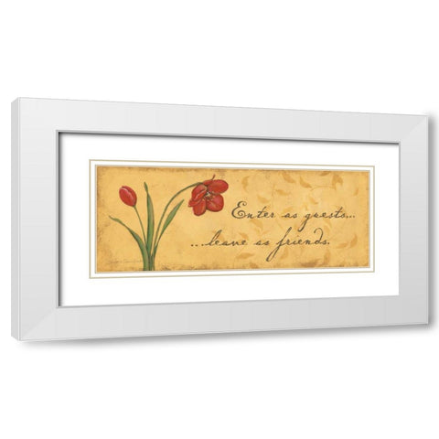 Enter as Guests White Modern Wood Framed Art Print with Double Matting by Marrott, Stephanie