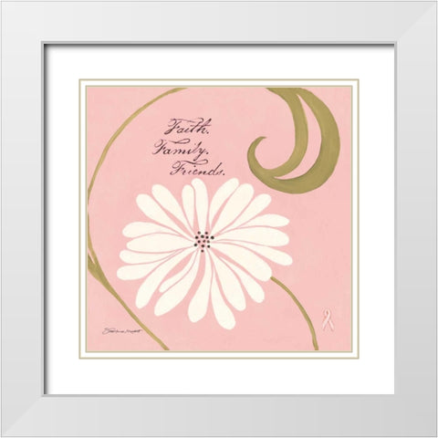 Faith Family Friends White Modern Wood Framed Art Print with Double Matting by Marrott, Stephanie