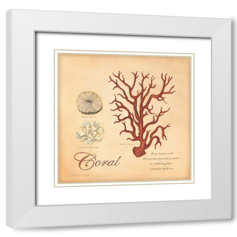 Coral White Modern Wood Framed Art Print with Double Matting by Marrott, Stephanie