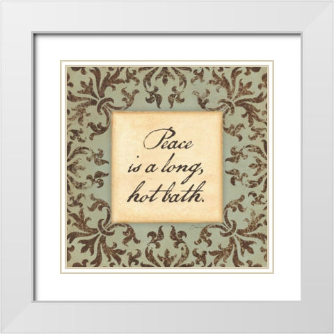 Peace Is White Modern Wood Framed Art Print with Double Matting by Marrott, Stephanie