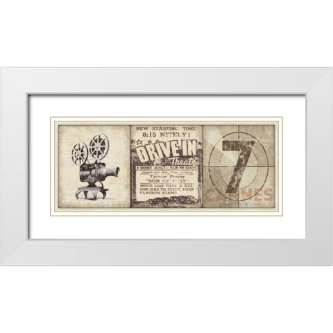 Drive-In White Modern Wood Framed Art Print with Double Matting by Marrott, Stephanie