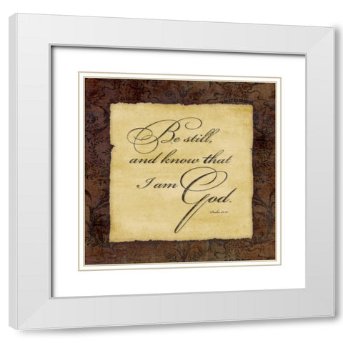 Be Still White Modern Wood Framed Art Print with Double Matting by Marrott, Stephanie