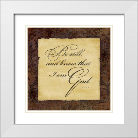Be Still White Modern Wood Framed Art Print with Double Matting by Marrott, Stephanie