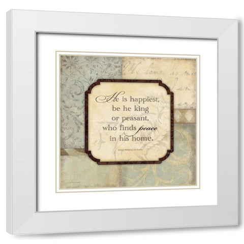 He Is Happiest White Modern Wood Framed Art Print with Double Matting by Marrott, Stephanie