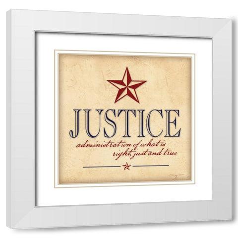 Justice White Modern Wood Framed Art Print with Double Matting by Marrott, Stephanie