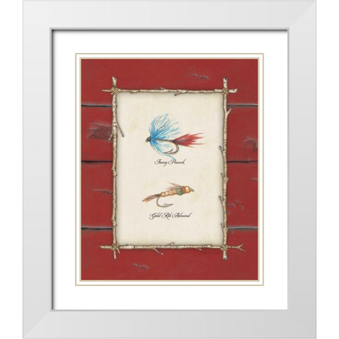 Fish Flies III White Modern Wood Framed Art Print with Double Matting by Marrott, Stephanie