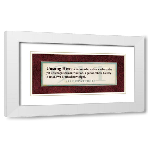 911 Unsung Hero White Modern Wood Framed Art Print with Double Matting by Marrott, Stephanie