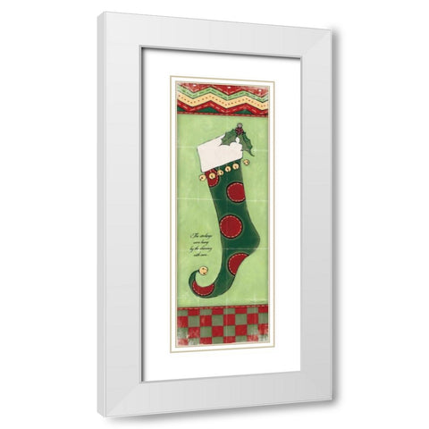 Stocking I White Modern Wood Framed Art Print with Double Matting by Marrott, Stephanie