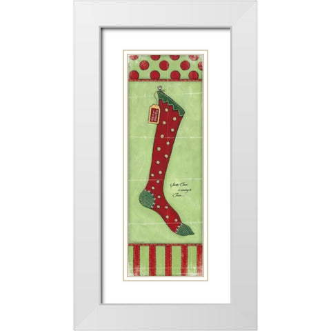 Stocking III White Modern Wood Framed Art Print with Double Matting by Marrott, Stephanie