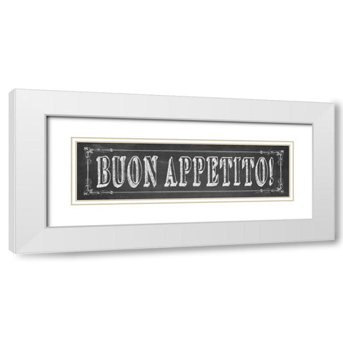Buon Appetito White Modern Wood Framed Art Print with Double Matting by Marrott, Stephanie