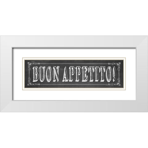 Buon Appetito White Modern Wood Framed Art Print with Double Matting by Marrott, Stephanie