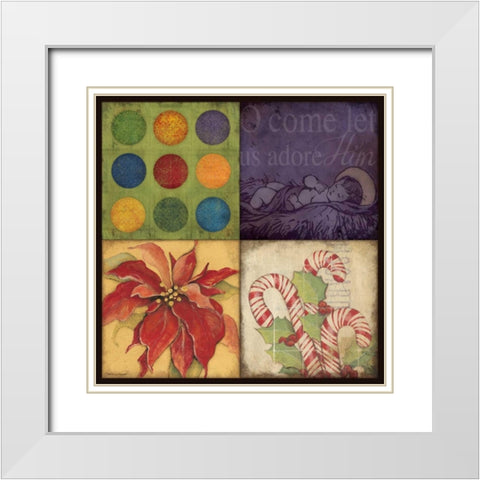 Holiday Patch I White Modern Wood Framed Art Print with Double Matting by Marrott, Stephanie