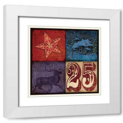 Holiday Patch II White Modern Wood Framed Art Print with Double Matting by Marrott, Stephanie