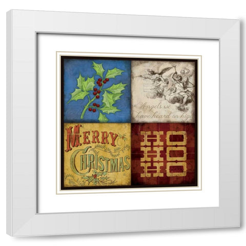 Holiday Patch III White Modern Wood Framed Art Print with Double Matting by Marrott, Stephanie