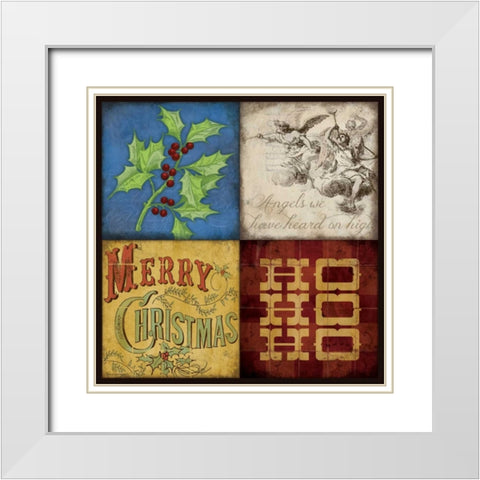 Holiday Patch III White Modern Wood Framed Art Print with Double Matting by Marrott, Stephanie