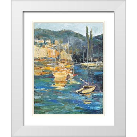 Harbor Side White Modern Wood Framed Art Print with Double Matting by Stevens, Allayn