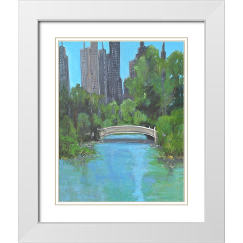 City Park White Modern Wood Framed Art Print with Double Matting by Stevens, Allayn
