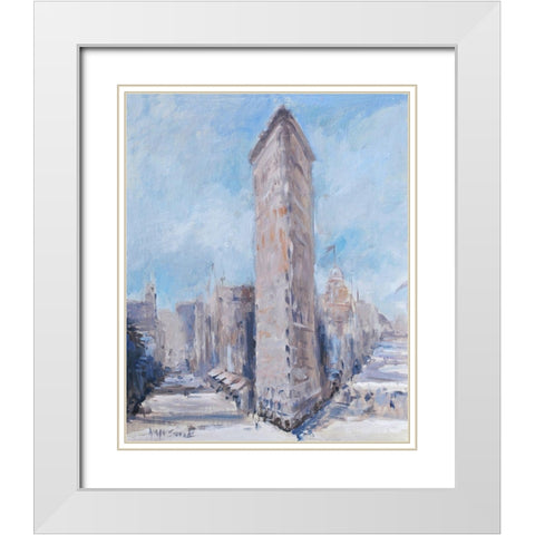 Flatiron White Modern Wood Framed Art Print with Double Matting by Stevens, Allayn