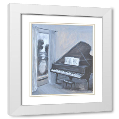 Piano With A View White Modern Wood Framed Art Print with Double Matting by Stevens, Allayn