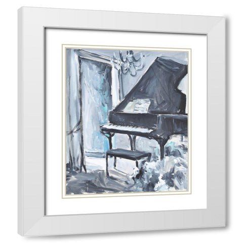Baby In Blue White Modern Wood Framed Art Print with Double Matting by Stevens, Allayn