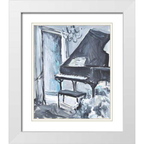 Baby In Blue White Modern Wood Framed Art Print with Double Matting by Stevens, Allayn